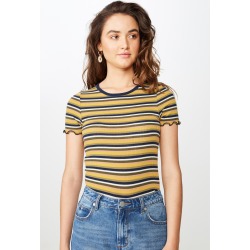 Cotton On Women - The Sister Short Sleeve Tee - Naomi multi stripe olive night