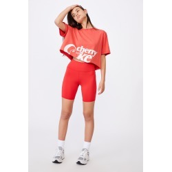 Factorie - Lcn Raw Edge Graphic T Shirt - Washed red apple/lcn cok cherry coke