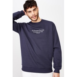Cotton On Men - Crew Fleece 2 - True navy/radiowave est 1994