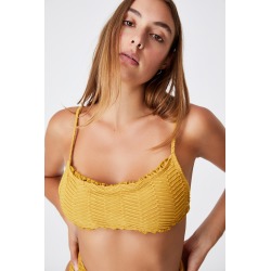 Body - Backless Ruffle Bikini Top Texture - Fall orange texture