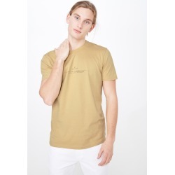 Factorie - Slim Graphic T Shirt - Washed mustard/ny scratch