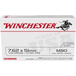 Winchester Usa 7.62x51mm Nato Ammo - 7.62x51mm Nato 149gr Full Metal Jacket 20/Box found on Bargain Bro Philippines from brownells.com for $26.49