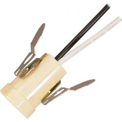 Satco 81198 - Ivory E12 Candelabra Base Socket (80-1198 SOCKET)