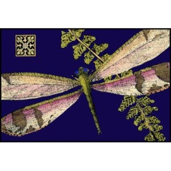 Rosalind Wheeler Mini Shimmering Dragonfly II (ZHC) Metal in Blue/Green, Size 32.0 H x 48.0 W x 1.25 D in | Wayfair