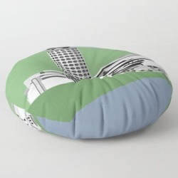 Soviet Modernism: Youth Palace In Yerevan, Armenia Floor Pillow by Nvard Yerkanian - ROUND - 30" x 30"