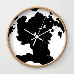 Skins #1 Cow Wall Clock by Jessica Ivy - Natural - White