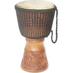 'Wood Djembe Drum with Giraffe Hand-Carved Motifs from Ghana' found on Bargain Bro from novica.com for USD $410.39