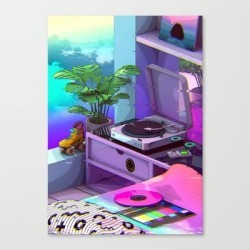 Vaporwave Aesthetic Canvas Print by Dennybusyet - LARGE