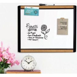 U Brands MOD and Pin-it Magnetic Wall Mounted Whiteboard 20" x 16" Plastic in Black, Size 20.0 H x 1.0 D in | Wayfair 426U00-01