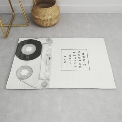 Modern Throw Rug | Music Sounds Better With You by Galaxy Eyes - 2' x 3' - Society6