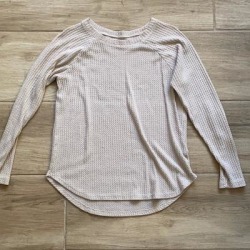 American Eagle Outfitters Sweaters | Cream Waffle Knit A&E Sweater | Color: Cream | Size: S