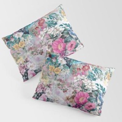 Birds In Flowers King Size Pillow Sham by Rizapeker - STANDARD SET OF 2 - Cotton