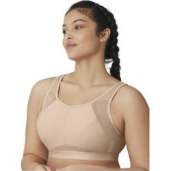 Plus Size Women's Full Figure Plus Size No-Sweat Mesh Sports Bra Wirefree 1068 by Glamorise in Cafe (Size 42 G) found on Bargain Bro from Ellos for USD $36.47