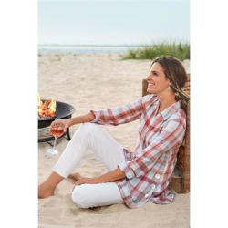 Women Lani Shores Shirt by Soft Surroundings, in White size 1X (18-20)