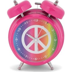 Trinx Peace Sign Dial Alarm Clock Metal in Pink, Size 9.0 H x 6.5 W x 3.0 D in | Wayfair BD014760761B4EB4A5606410ED6548CC found on Bargain Bro from Wayfair for USD $22.03