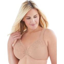 Plus Size Women's Back Close Wonderwire Bra by Glamorise in Cafe (Size 38 F) found on Bargain Bro from Ellos for USD $40.27