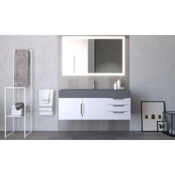 Amazon 48" Wall Mounted Bathroom Vanity Set w/ Gray Top