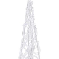 LED-Leuchtkegel-Set Acryl Deko Kaltweiß 30/45/60 cm