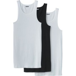 Men's Big & Tall Cotton Tank Undershirt 3-Pack by KingSize in Assorted Black White (Size 5XL) found on Bargain Bro Philippines from fullbeauty for $47.99