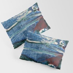 Mini World Environmental Blues 2 King Size Pillow Sham by Anoellejay - STANDARD SET OF 2 - Cotton