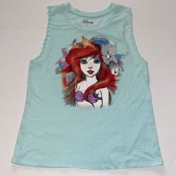 Disney Tops | Disney Ariel Cut Off Tank Large | Color: Blue | Size: L found on Bargain Bro Philippines from poshmark, inc. for $25.00