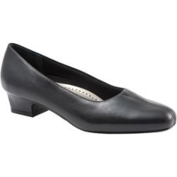 Wide Width Women's Doris Leather Pump by Trotters® in Black Leather (Size 7 1/2 W) found on Bargain Bro from SwimsuitsForAll.com for USD $75.99