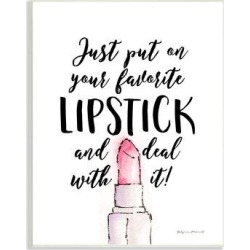 Stupell Industries Favorite Lipstick Deal w/ It Phrase Cosmetic Fashion by Stephanie Workman Marrott - Unframed Graphic Art on Wood | Wayfair