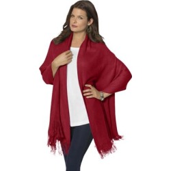 Women's Pashmina Shawl by Roaman's in Rich Burgundy found on Bargain Bro from fullbeauty for USD $37.99