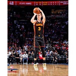 "Kevin Huerter Atlanta Hawks Unsigned 2021 NBA Conference Semifinals Game 7 3-Point Shot Photograph"