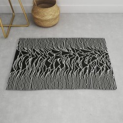 Modern Throw Rug | Joy Division - Unknown Pleasures by Hein - 2' x 3' - Society6