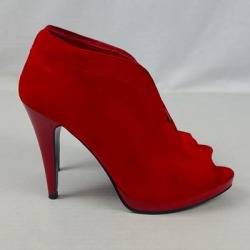 Nine West Shoes | Red Suede Stiletto Booties | Color: Red | Size: 8 found on Bargain Bro Philippines from poshmark, inc. for $18.00