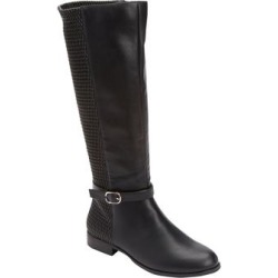 Wide Width Women's The Reeve Wide Calf Boot by Comfortview in Black (Size 12 W)