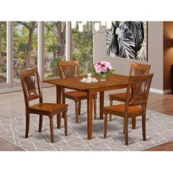 5 Pc Kitchen Nook Dining Set Included 1 Kitchen Tables 4 Chairs for Dining room - Mahogany Finish (Chair Seats Option)
