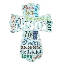 Winston Porter Jesus Cross Shaped Rustic Wooden Magnets Wood in Blue/Brown, Size 5.0 H x 4.0 W x 0.5 D in | Wayfair found on Bargain Bro from Wayfair for USD $37.99