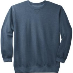 Men's Big & Tall Fleece Crewneck Sweatshirt by KingSize in Heather Slate Blue (Size 3XL) found on Bargain Bro from fullbeauty for USD $44.45