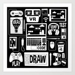 It's A Game Dev World Art Print by Graphics By Hand - X-Small
