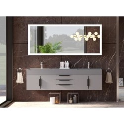Amazon 72" Wall Mounted Bathroom Vanity Set w/ Gray Top