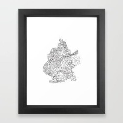 Brooklyn - Hand Lettered Map Framed Art Print by Type By Hand - Vector Black - X-Small-10x12