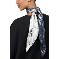 Diamond Graphite Print Silk Scarf - Gray - Lafayette 148 New York Scarves