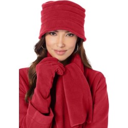 Women's Fleece Hat by Roaman's in Classic Red found on Bargain Bro from Woman Within for USD $15.95