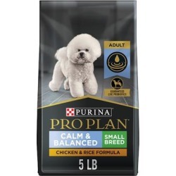Purina Pro Plan Adult Calm & Balanced Chicken & Rice Formula Small Breed Dry Dog Food, 5 lbs.