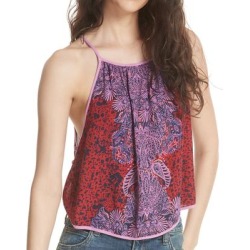 Free People Tops | Free People Size Xs Paisley Top Break Free Tank | Color: Purple/Red | Size: Xs