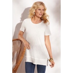 Women Laetitia T-Shirt by Soft Surroundings, in Marshmallow size 1X (18-20)