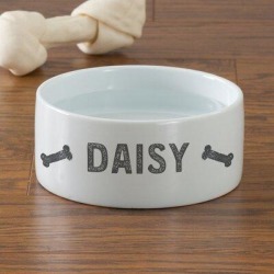Personalization Mall Personalized Pet Bowl Porcelain/Stoneware/Ceramic in Black/White, Size 2.0 H x 6.0 W x 6.0 D in | Wayfair 19441-S found on Bargain Bro Philippines from Wayfair for $24.99