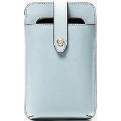 Michael Kors Saffiano Leather Smartphone Crossbody Bag Blue One Size found on Bargain Bro from Michael Kors for USD $90.44