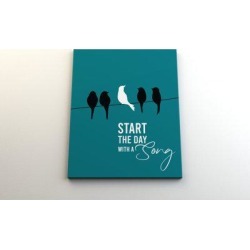 ULLI HOME Start the Day w/ a Song - Wrapped Canvas Textual Art Print Canvas & Fabric in White, Size 30.0 H x 20.0 W x 3.0 D in | Wayfair
