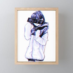 Cold - Sad Japanese Anime Aesthetic Framed Mini Art Print by Poser_boy - Light Wood - 3" x 4"