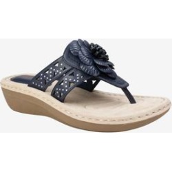 Women's Cynthia Sandal by Cliffs in Navy Smooth (Size 6 M) found on Bargain Bro from Ellos for USD $30.39