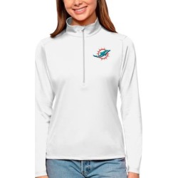 Women's Antigua White Miami Dolphins Tribute Half-Zip Top found on Bargain Bro from nflshop.com for USD $60.79