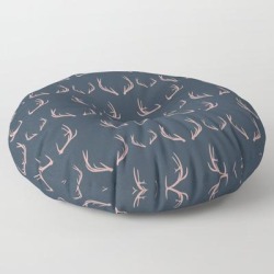 Floor Pillow | Antlers (frost) by Cascade Patterns - ROUND - 30" x 30" - Society6